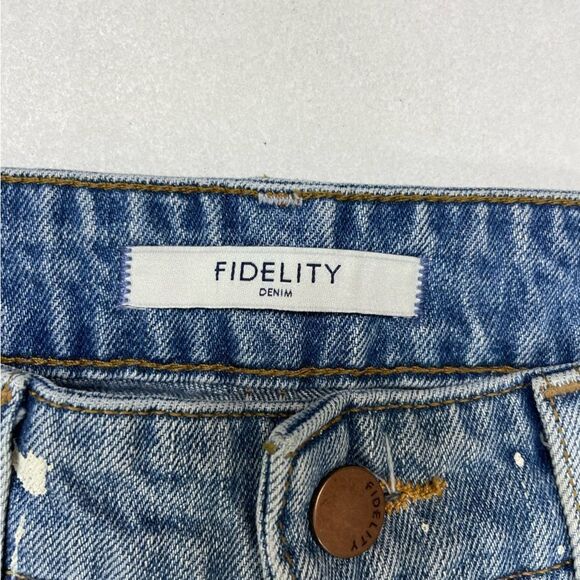 Fidelity Cherry Blossom Straight Cropped Denim Jeans Women Size 25 Blue - Picture 6 of 13